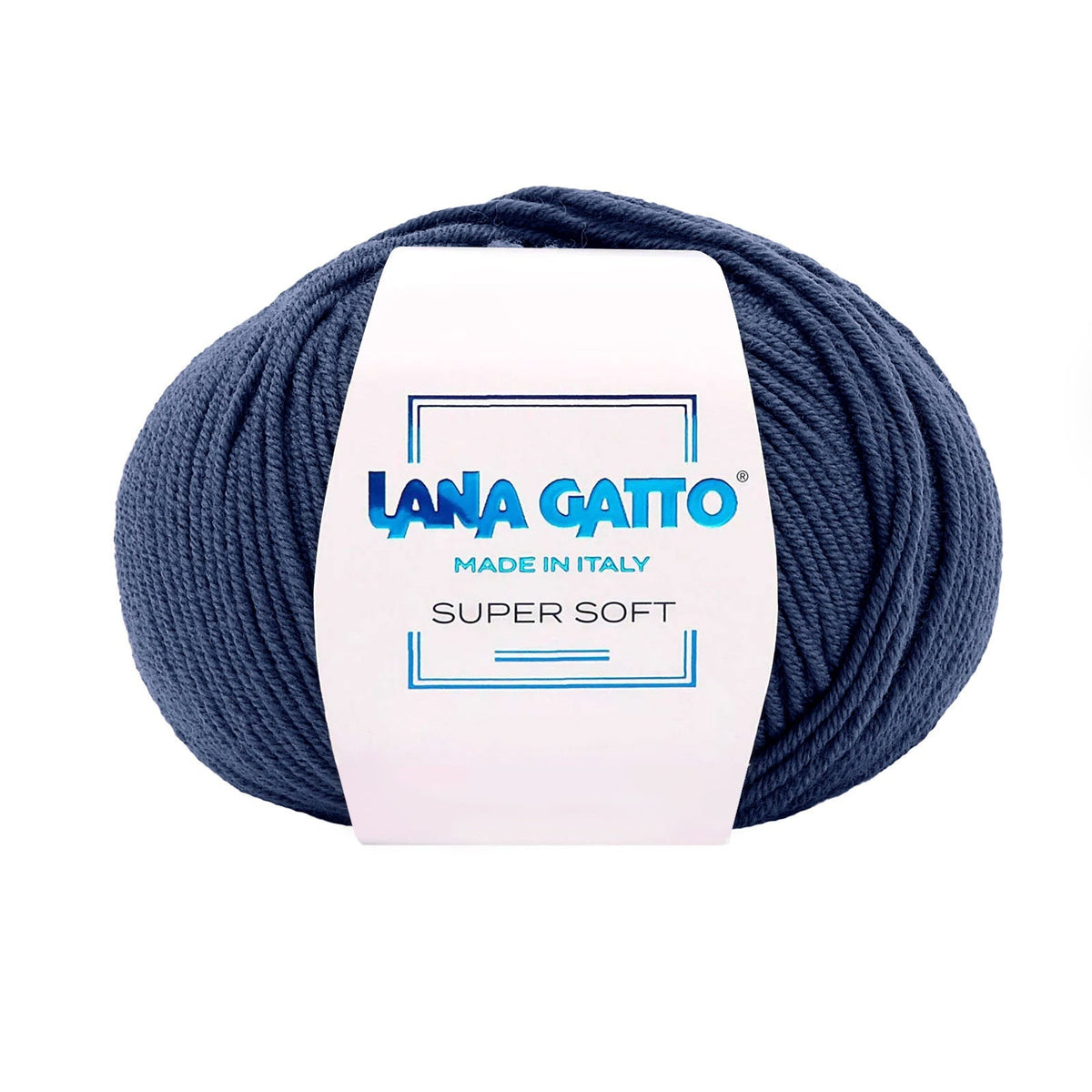 Gomitolo 100% Pura Lana Vergine Merino Extrafine, Lana Gatto - Blu Medio
