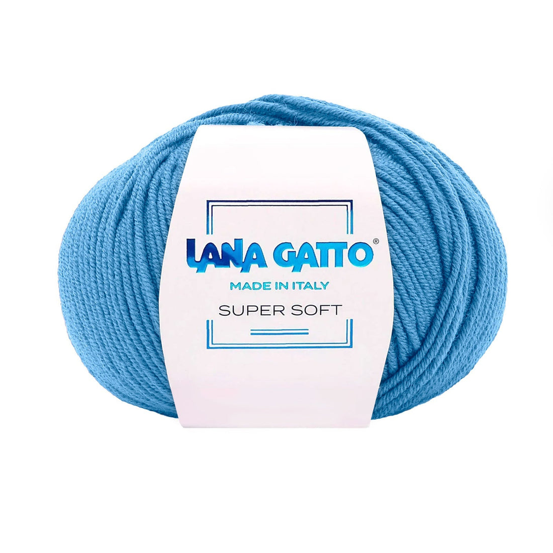 Gomitolo 100% Pura Lana Vergine Merino Extrafine, Lana Gatto - Azzurro Cielo