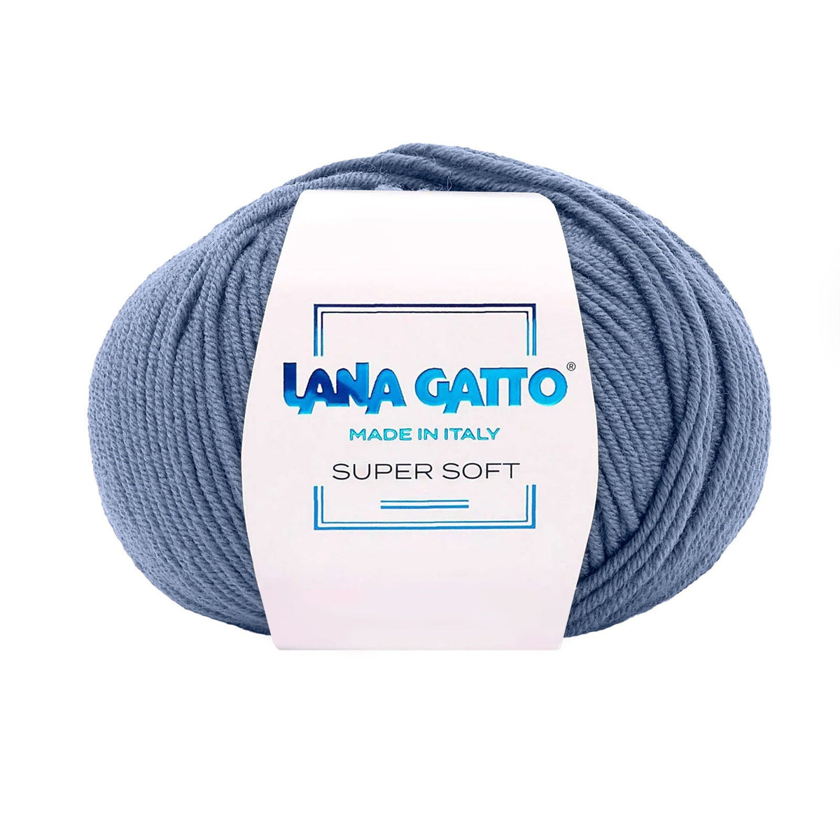 Gomitolo 100% Pura Lana Vergine Merino Extrafine, Lana Gatto - Blu Chiaro